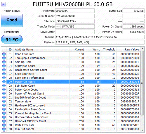 FUJITSU MHV2060BH CA06672-B271000 2.5" 60GB SATA 5400 RPM Hard Disk Drive - Picture 3 of 4
