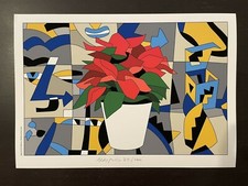 Litografia Ugo Nespolo Natale 2021 - Stella di Natale - Firmata e numerata