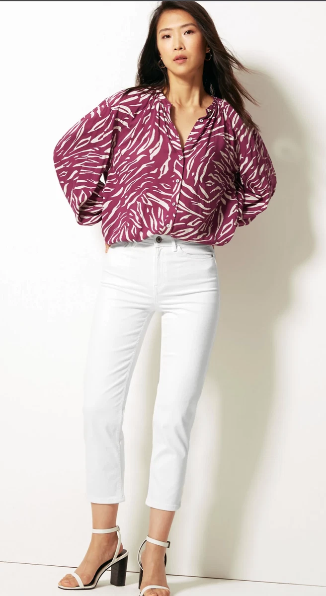 M&s white shop cropped jeans