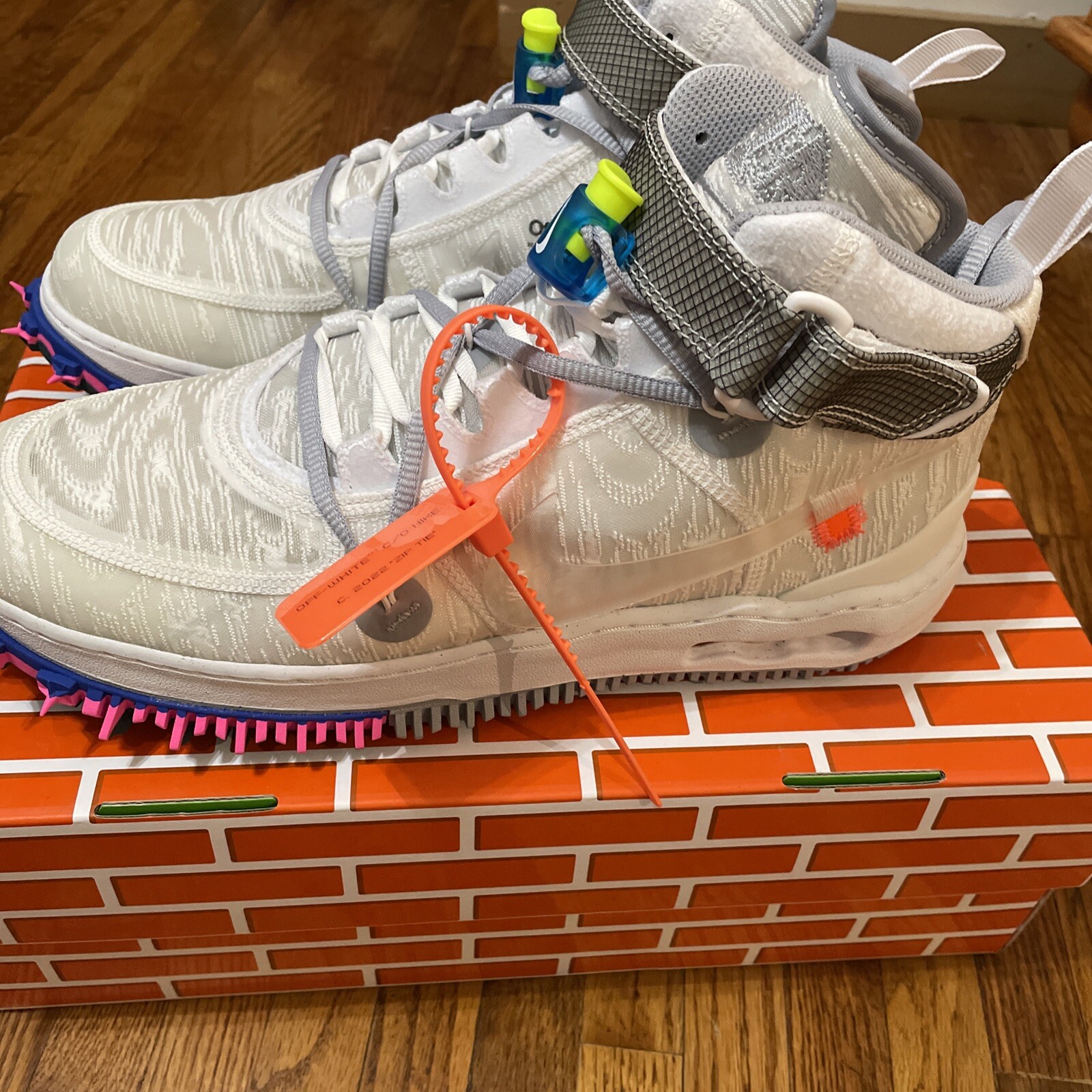 OFF WHITE X NIKE Nike Air Force 1 Mid SP x BIANCO SPORCO bianche DO6290 100 da uomo taglia 12 nuove DEADSTOCK