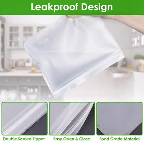 Reusable Bags 20pack Sealed Bag Leakproof Food Vegetable Fruit Storage 4 Size - Picture 6 of 14