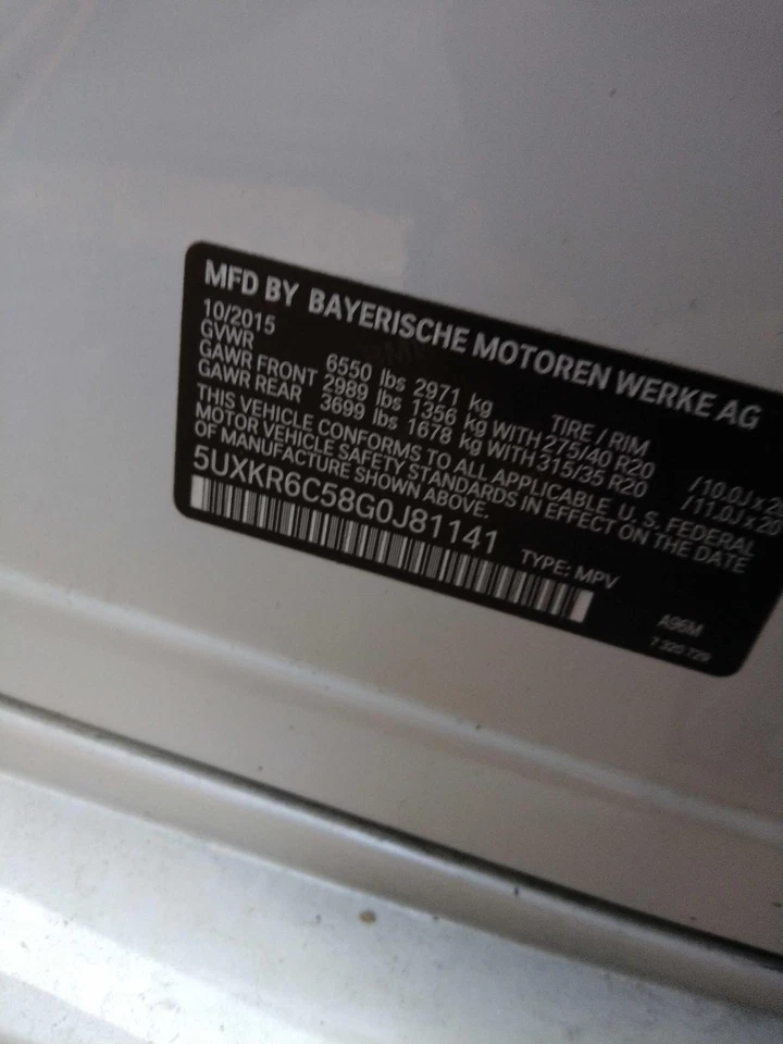 Espejo retrovisor de puerta izquierdo usado se adapta a: BMW X5 2016 memoria térmica eléctrica con atenuación automática Foto 4 de 4