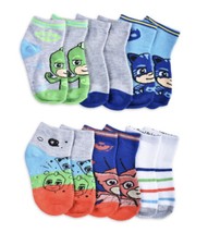 PJ Masks No-Show Breathable Printed Socks Toddler 6 Pack, Lt Blue, Size 2T-4T