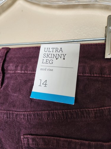 STYLE&CO. Womens Purple Raw Hem Skinny Pants 14W - Picture 4 of 5
