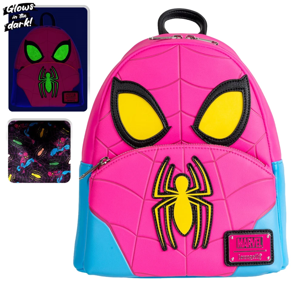 Mini mochila cosplay Marvel Spider-Man brilho no escuro - Imagem 3 de 4