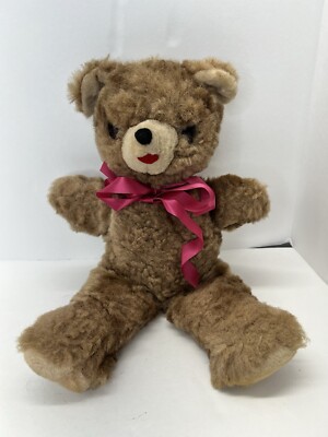 Vintage Master Industries Brown Teddy Bear Made In USA Stuffed Animal Plush 16 