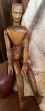 Antique 32.5" Male Articulated Wood French Artist Mannequin