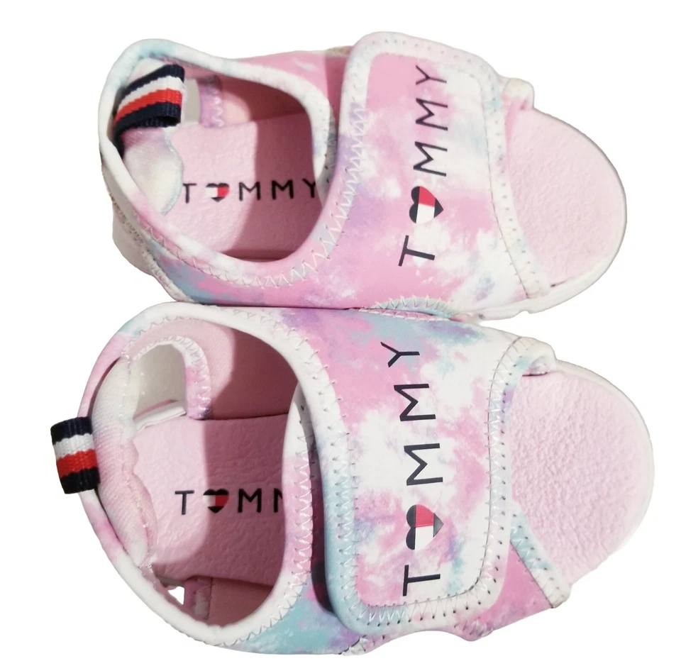 TOMMY HILFIGER Girls Toddler Sandals Shoes Pink Strap Open Toe Size 6 GREAT COND - Image 2 of 4
