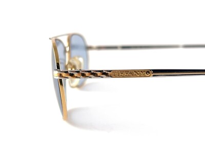 小物 Tiffany vintage sunglasses NEW VINTAGE TIFFANY T 396 OVAL GOLD PLATED BLUE LENSES 90'S
