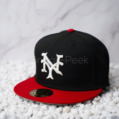 #ad Rings amp; Crwns New York Cubans Size 7 Hat NLB Baseball Fitted Cap Black Red #433 $24.95