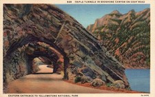 Triple Tunnels in Shoshone Canyon on Cody Road, Yellowstone National Park