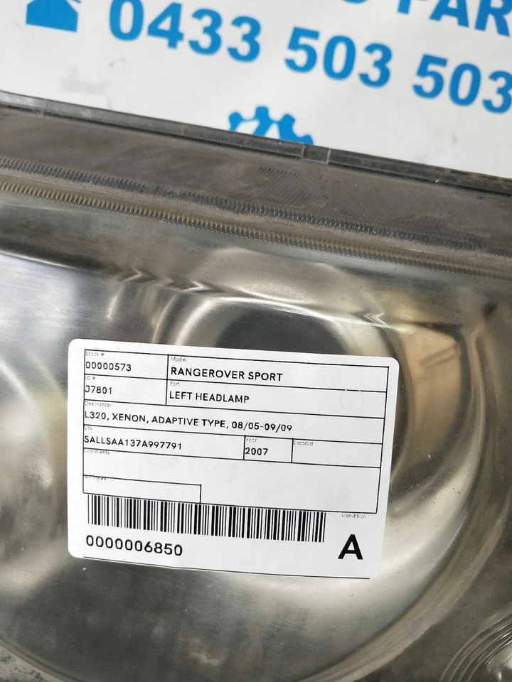 LAND ROVER RANGEROVER SPORT LEFT HEADLAMP L320, XENON, ADAPTIVE TYPE, 08/05-09/0 - image 2 of 4