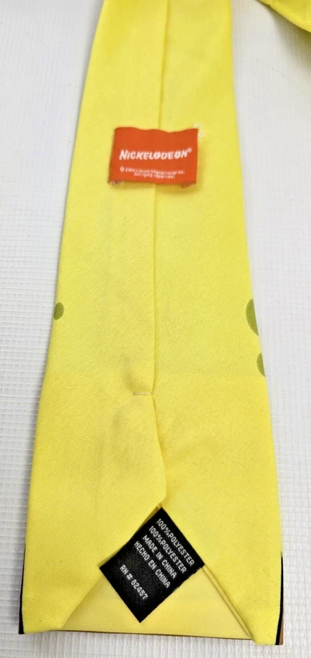 Gravata Nickelodeon Bob Esponja Vintage 2004 Desenho Animado Engraçado Viacom Amarela - Imagem 4 de 4