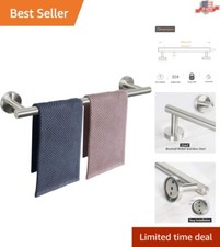 Wall Mounted Towel Bar - Brushed Nickel, 24 Inch, Rustproof Stainless Steel