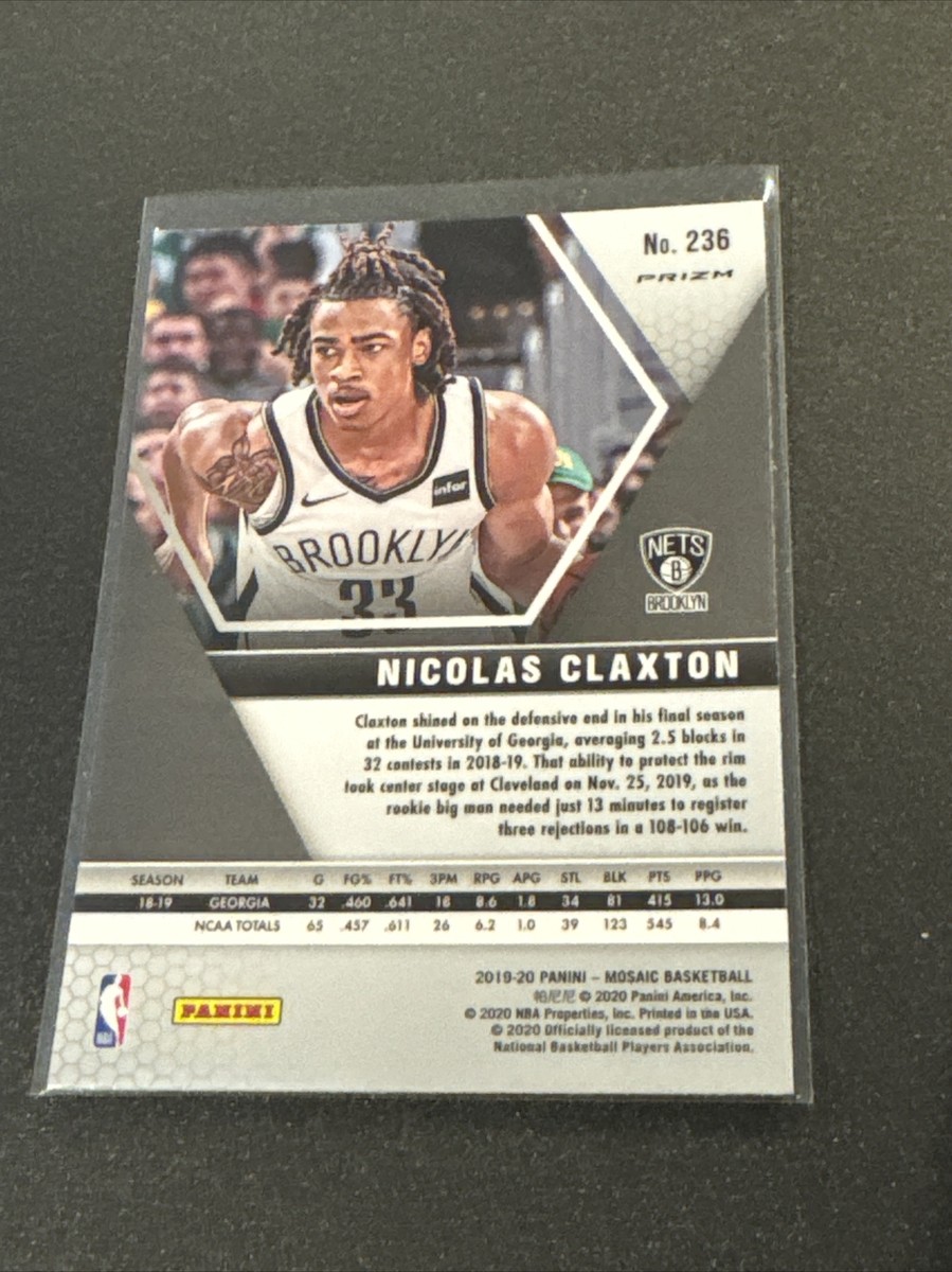2019-20 Panini Mosaic Nicolas Claxton Reactive Orange Rookie NM | eBay