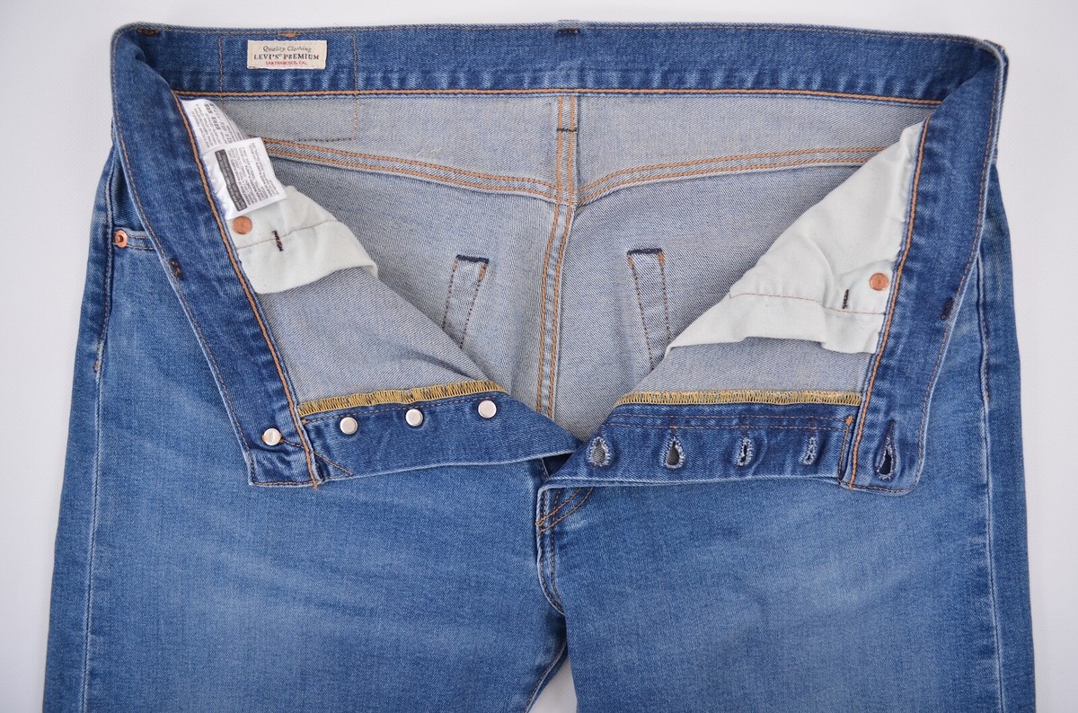 Levis 501 Premium Denim Stretch Blue Jeans Mens sz W36 L34