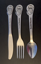 Set of 3 Vintage Muppets Cookie Monster Stainless Toddler Set Fork Knife  Spoon