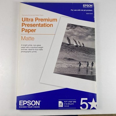 Epson Ultra Premium Presentation Matte Paper S041343 11.7 X 16.5 A3 50 Sheets