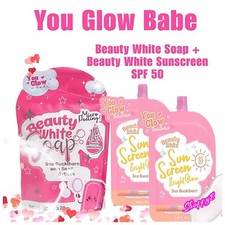 You Glow Babe Beauty White Soap  Beauty White Sunscreen SPF50 -Twin Pack
