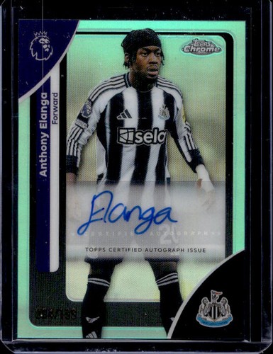 Anthony Elanga 2025-26 Topps Chrome Premier League #CA-AE Auto Aqua #/199