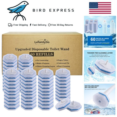 #ad 60pcs Toilet Wand Refills fits Clorox Toilet Wand Thickened Cleaning Upgraded $38.39