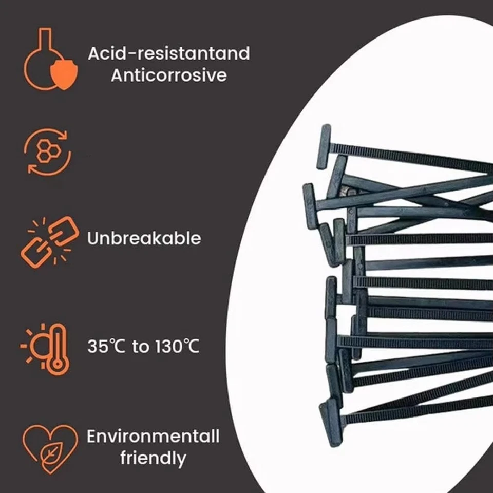 10-300PCS Universal Self-Locking Nylon Cable Tie Buckle Nylon Zip Ties Holder - image 4 of 4