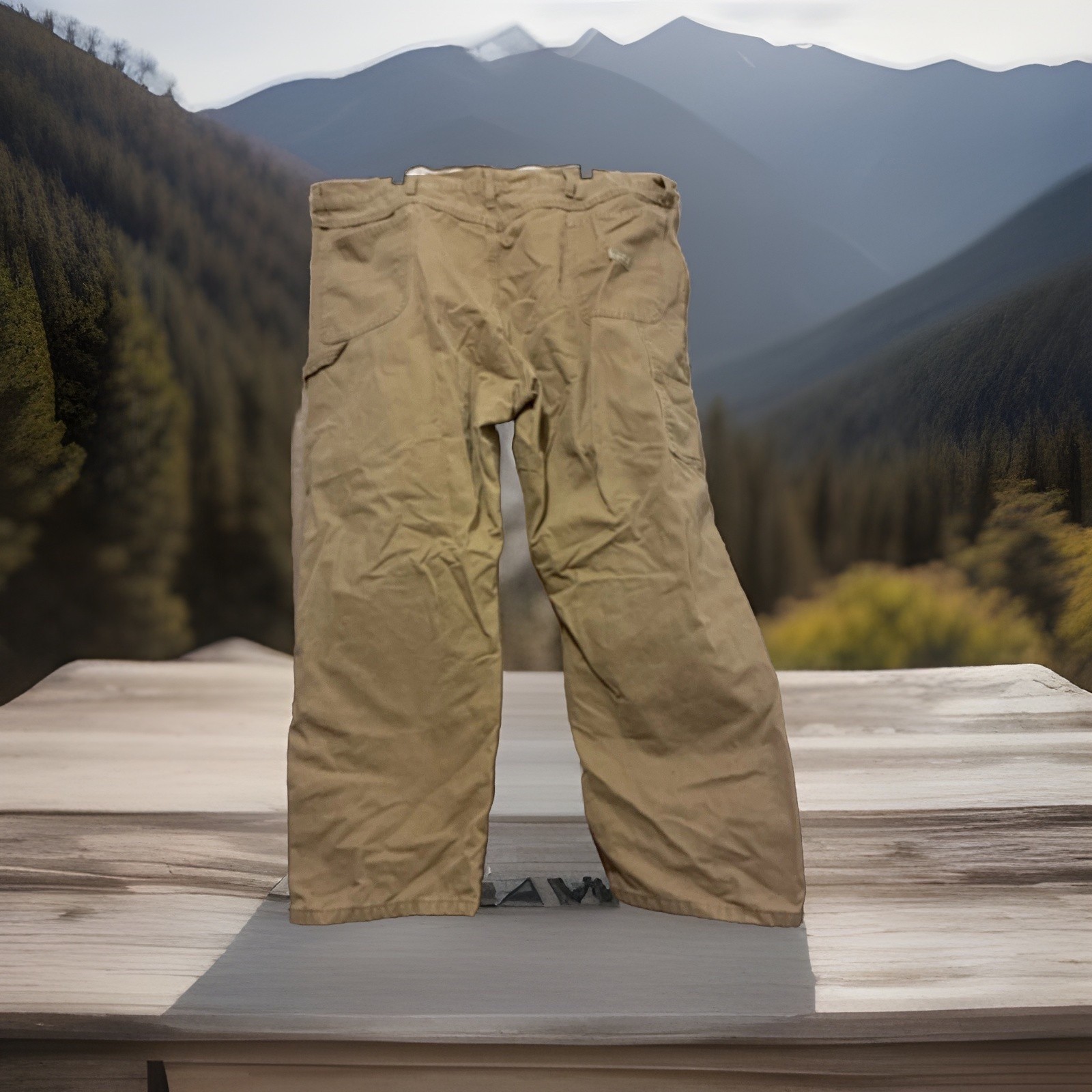 Wrangler Vintage Men's Carpenter Pants 48X30 Tan Khaki Workwear image 4