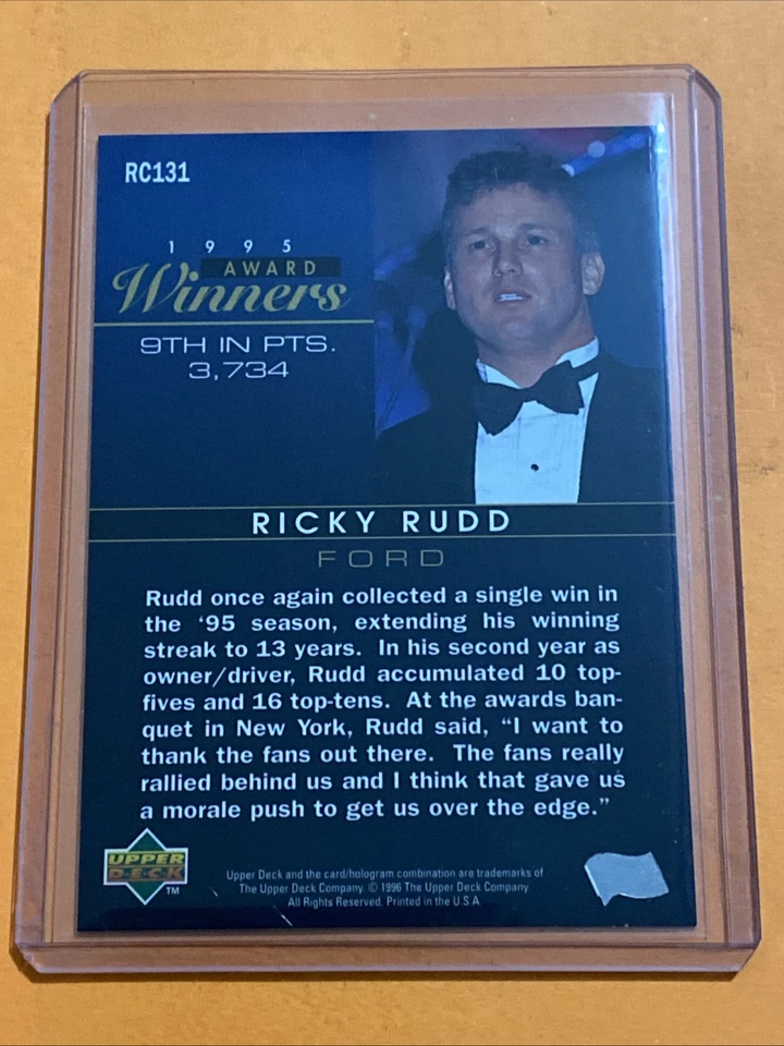 1996 Upper Deck Road to the Cup - Ricky Rudd #RC131 - Image 2 of 2