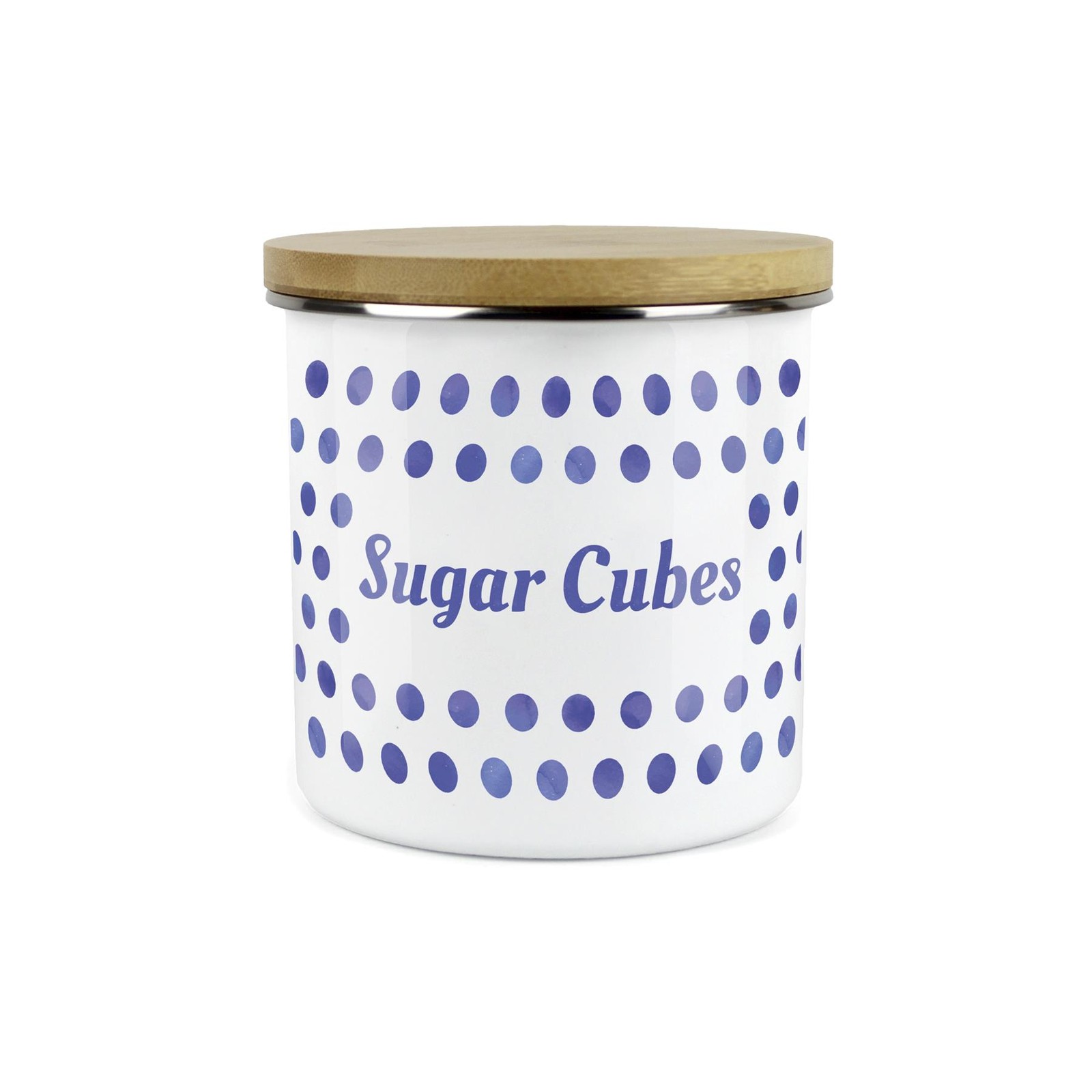 Purely Home Kitchen Polka Dot Indigo Food Storage Canister - Sugar Cubes