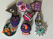 Set of 9 Croc charms- magic, mystic, tarot, crystals, potion, moon