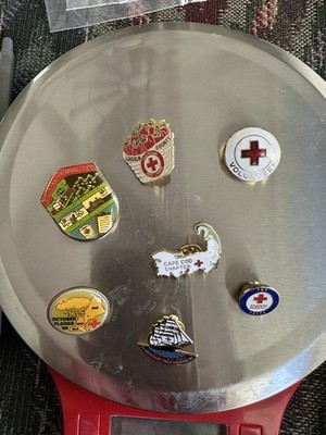 Vintage American Red Cross Tab Back Button Pins Lot Of 7