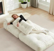 Folding Sofa Bed,Convertible Floor Couch with Pillow,Floor Sofa Sleeper Chair