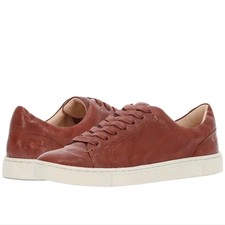 Frye Ivy Low Lace Sneaker 9 Cognac Minimalist Casual Elevated Street Leather