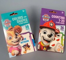Paw Patrol Learning Flashcards - Set Of 2 - Numbers  Colors/Shapes