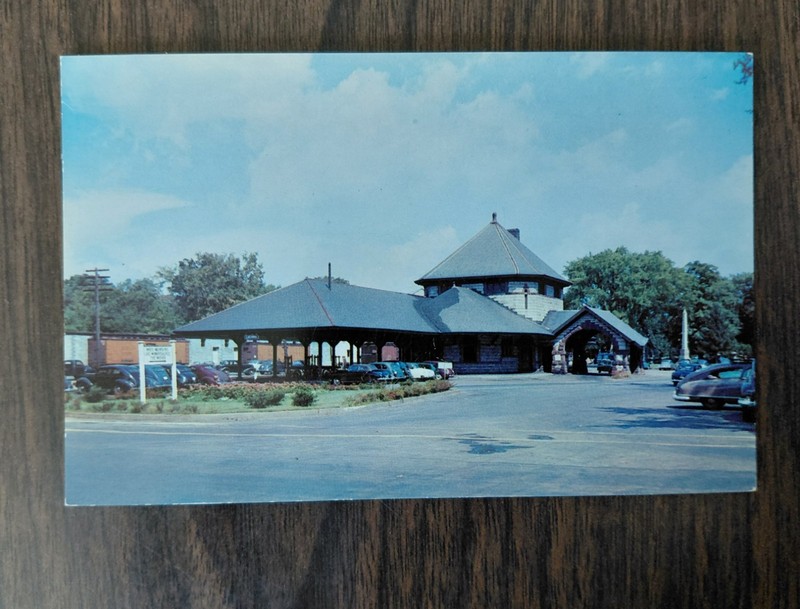 Laconia NH Boston & Maine Railroad Station Vintage Ektachrome Sid Lane Postcard