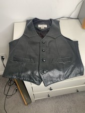 Men  s vintage black leather Western-style vest By Continental Leather Size 40