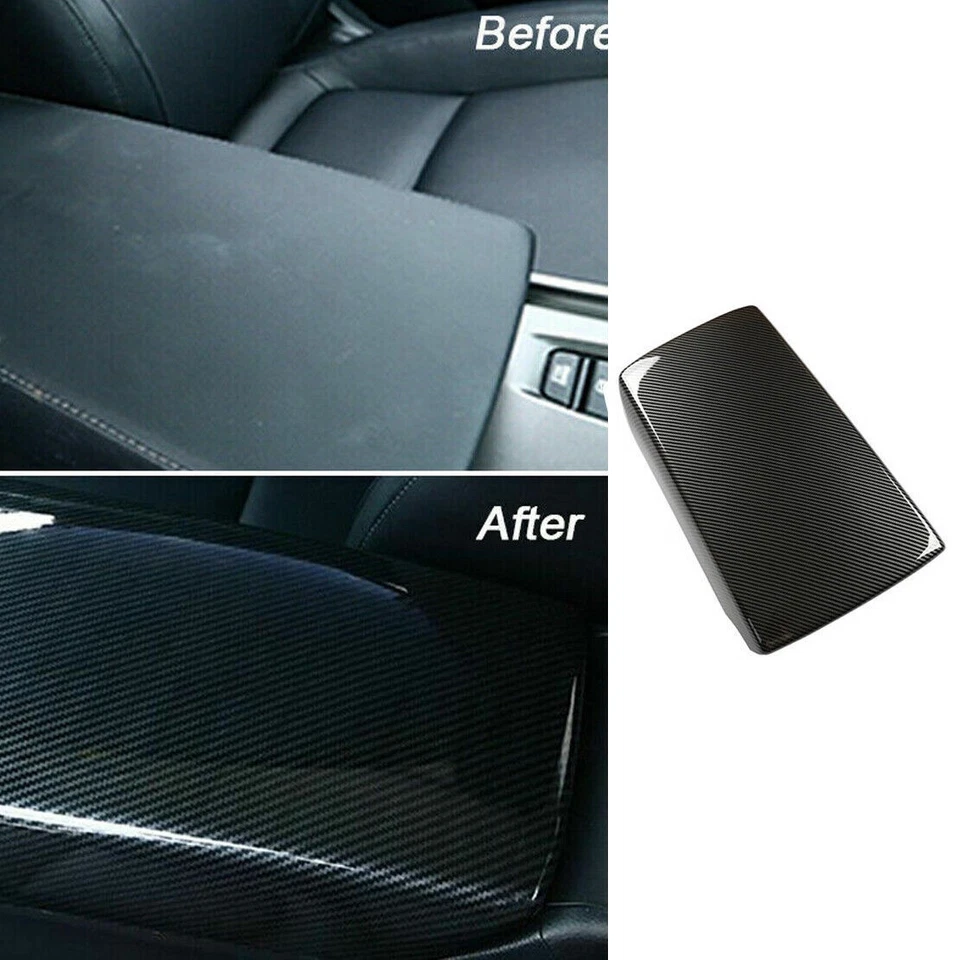 Cubierta de consola central con reposabrazos delantero de fibra de carbono para auto Honda Accord 2018-22 Foto 2 de 4