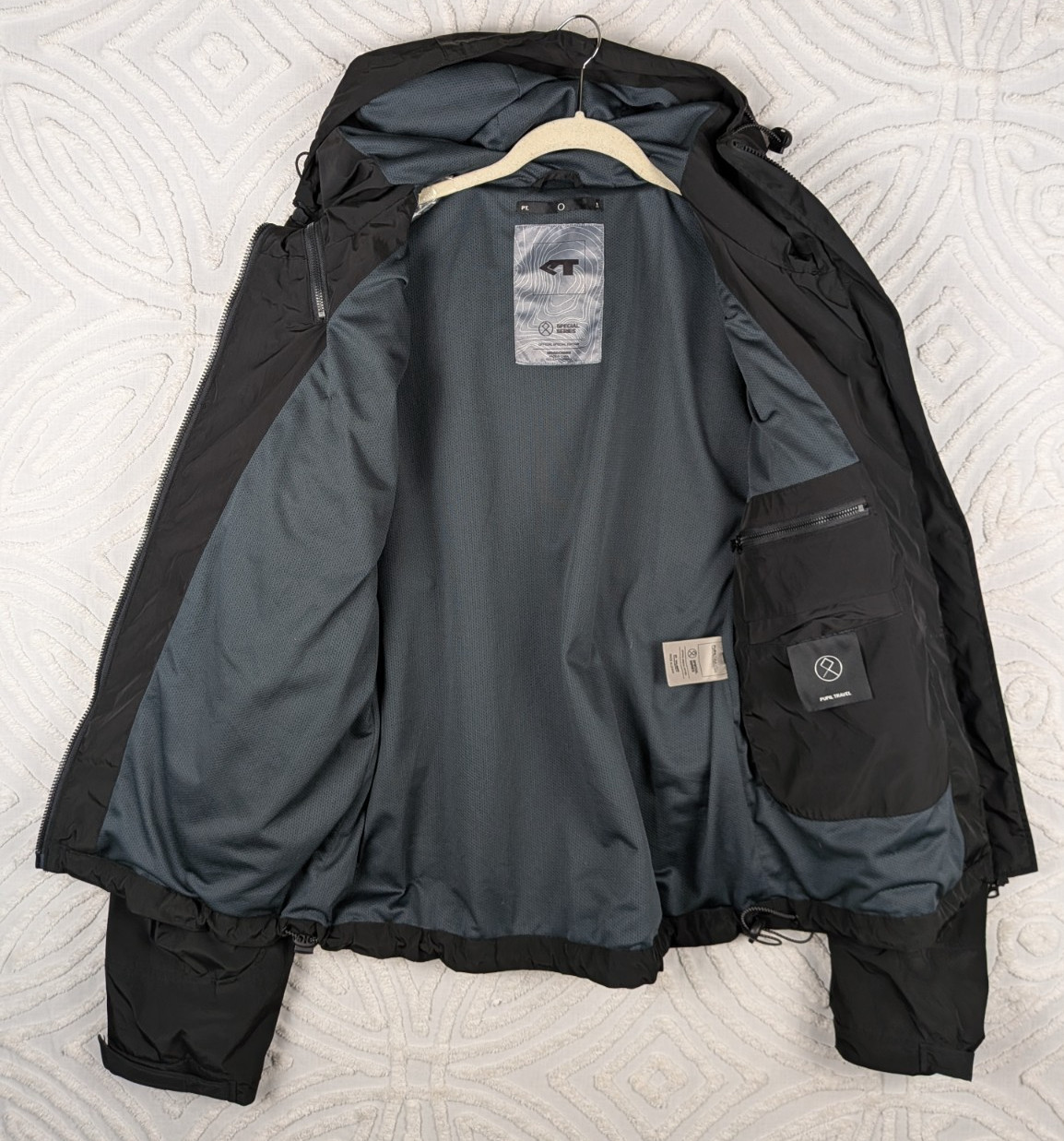 PUPIL TRAVEL Outdoor Jacket Pocket Hooded Zippers Gorpcore Mens Sz S Technical