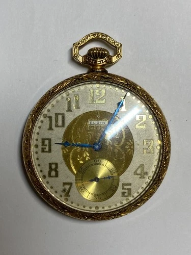 Antique Elgin 15 Jewels Gold Filled Pocket Watch Pre-Owned Runs (RB-#80)