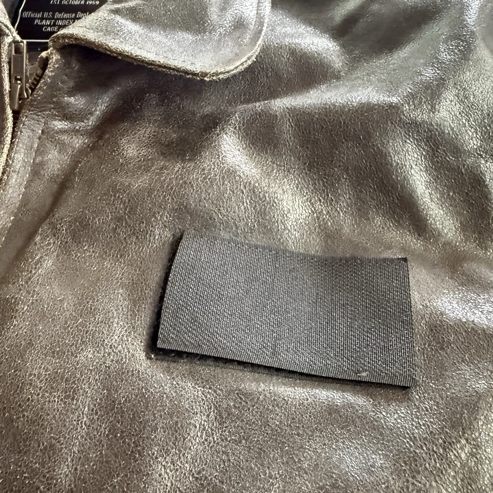 Chaqueta Bomber de Cuero Alpha Industries XL 3A382 Piloto Aviador CONTRATISTA MARRÓN Foto 4 de 4