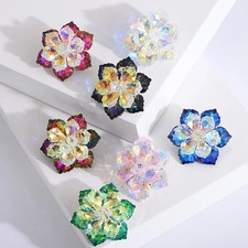 Luxury Flower Rhinestone Brooches Pins Trendy Party Wedding Jewelry Accessories