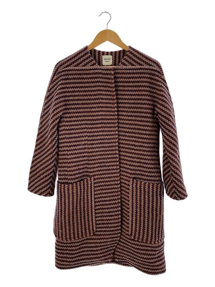 ALTRA HERMES ALTRO CAPPOTTO 38 TWEED RIGHE MULTICOLORE