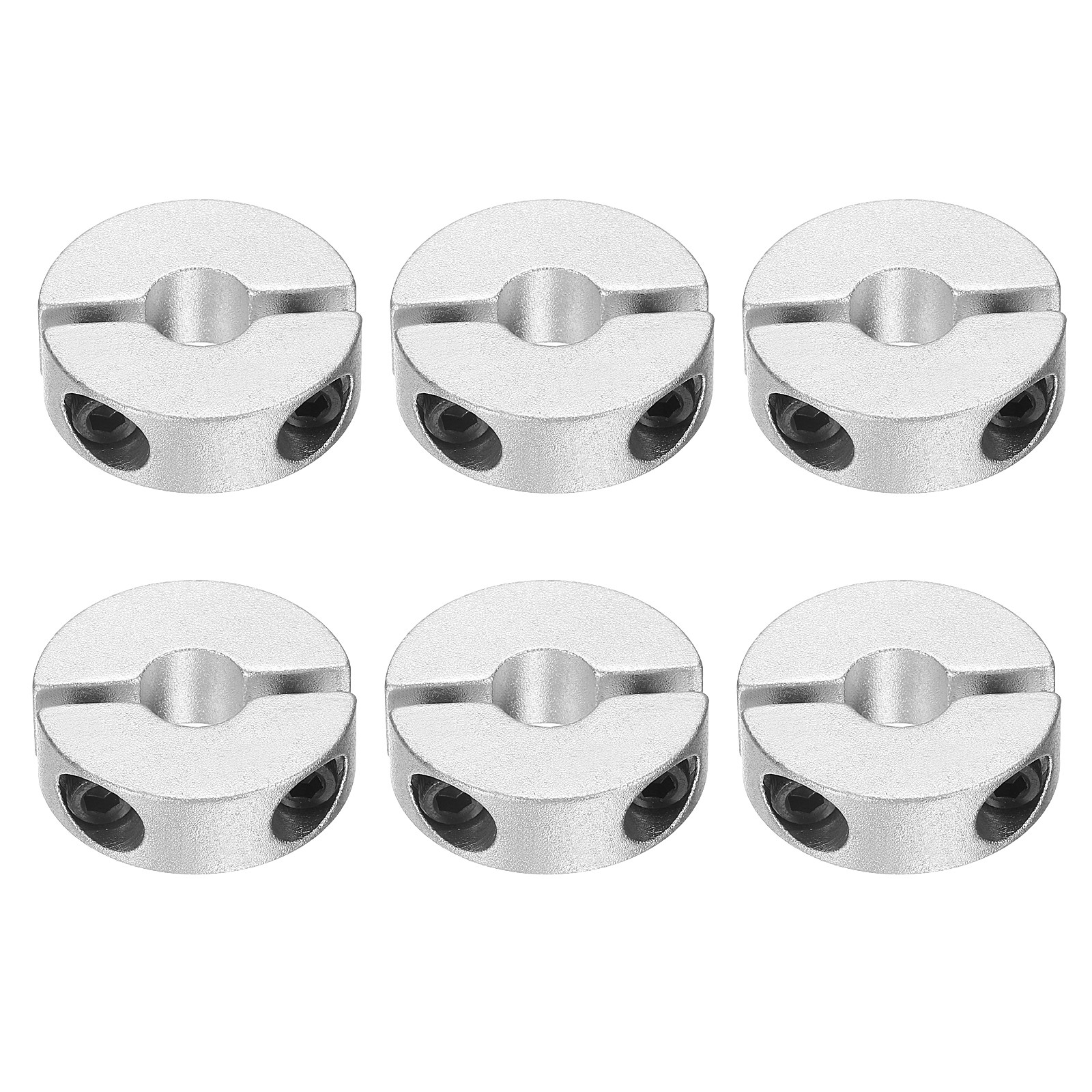 6Pcs Double Split Clamp-on Shaft Collar 8mm Bore 25mm OD 8mm Thickness