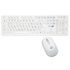 Wireless Mouse And Keyboard Kit With Russian Layout RU QWERTY White M&K