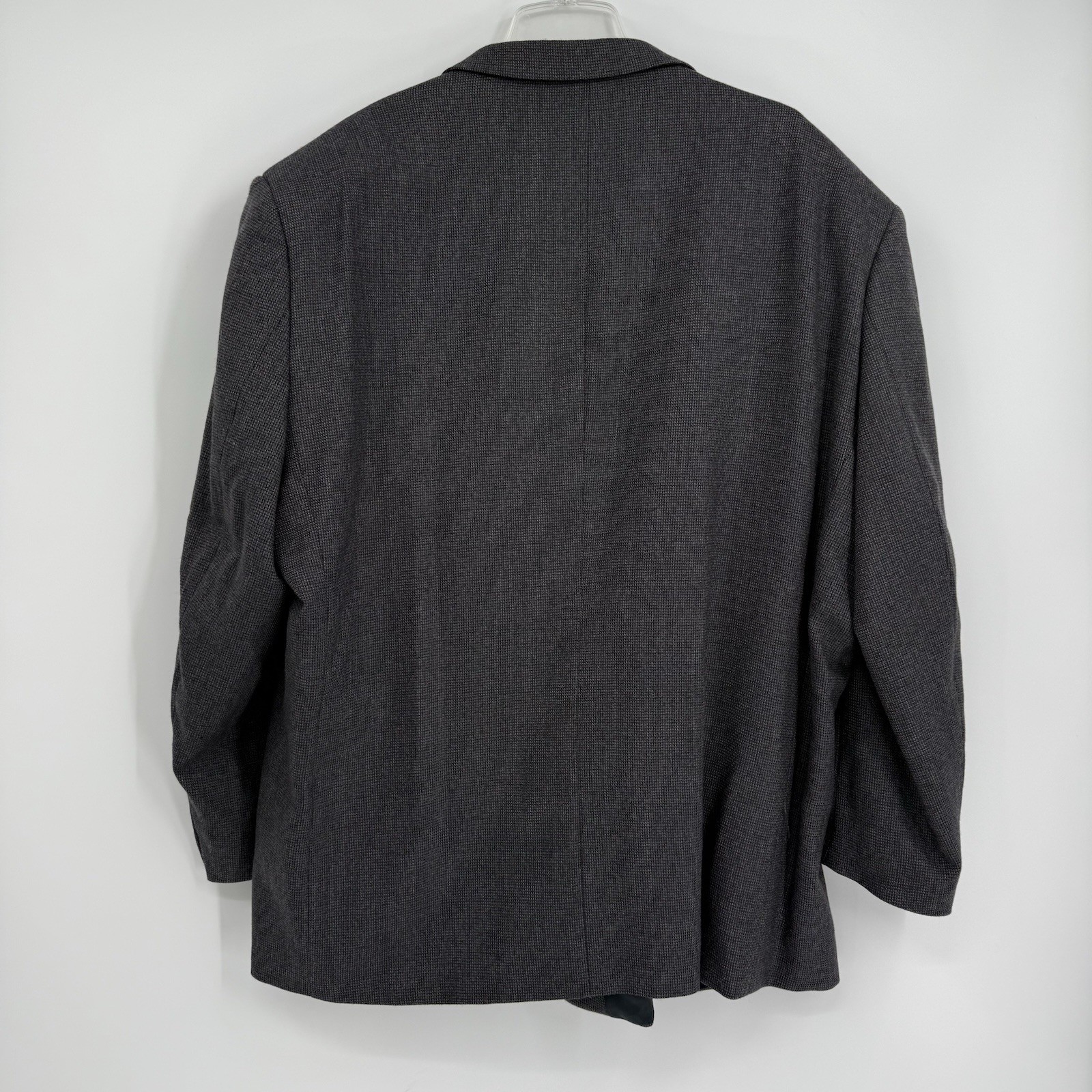 Pronto Uomo Suit Coat Blazer Gray Blue Size 56 R 100% Lambswool Two-button