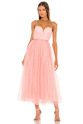 SAU LEE Selina Dress in Pink & Blush Pink 6 NWOT $498