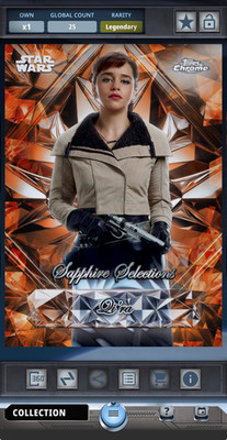 Topps Digital Star Wars Card Trader Legendary Qi'ra Orange Saphhire 25cc!!