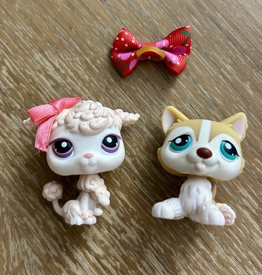 Littlest Pet Shop LPS Authentic Dogs #390 Poodle #386 Husky
