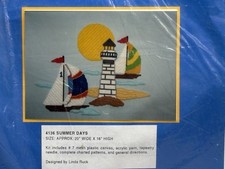 Plastic Canvas Kit Vintage Temptations Sailboat Lighthouse Seascape Wall Hanging