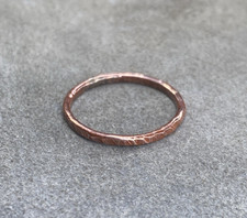Copper Ring Stackable Hammered Rings band Size 7.5 Wedding Ring Unisex thin 2mm